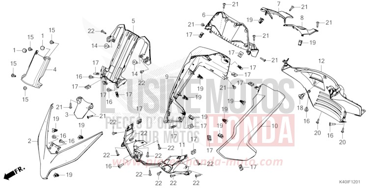 FRONT PROTECTOR/METER PANEL (NSS125ADP) for Forza 125 MAT CYNOS GRAY METALLIC (NH312K) from 2023